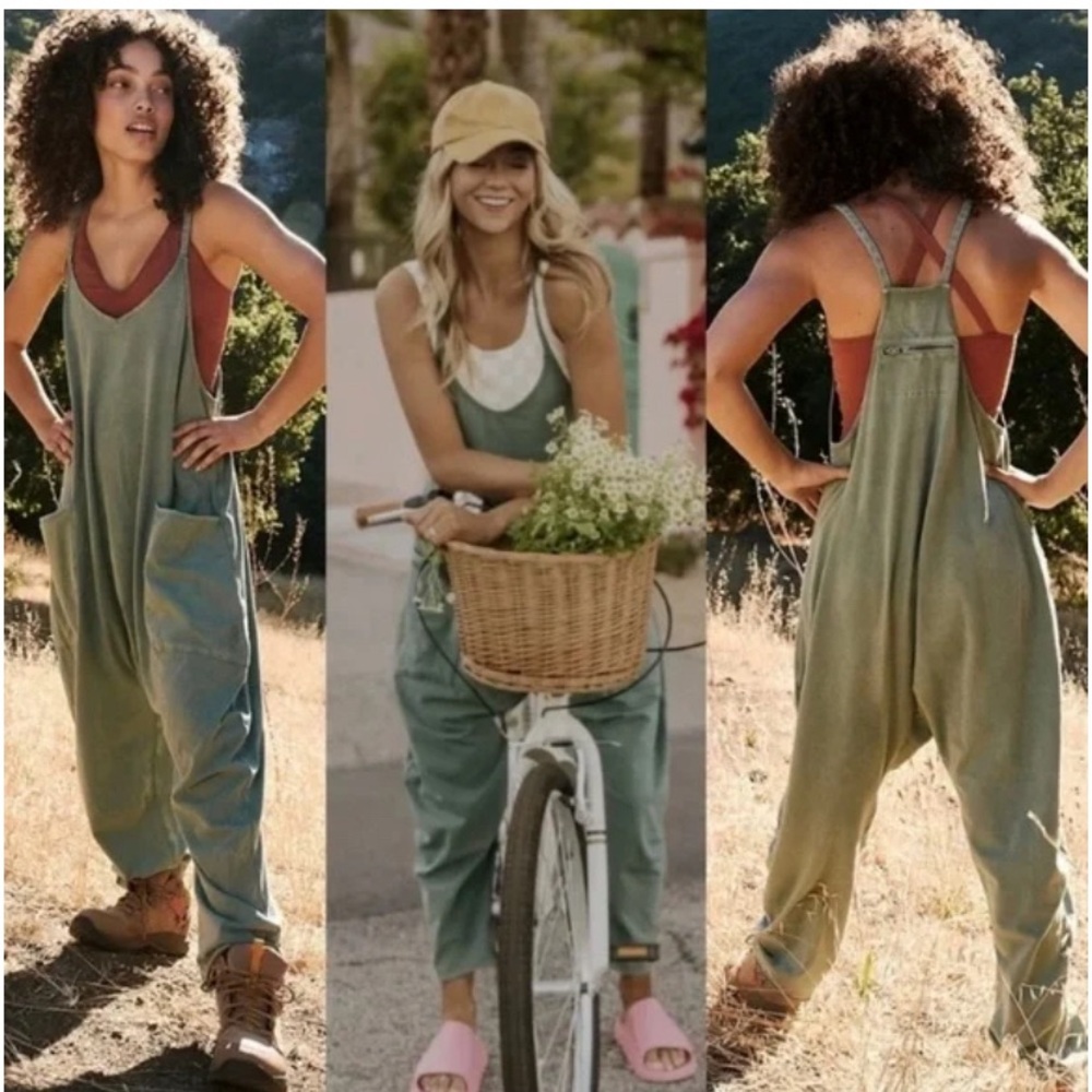 Free People hot shot onesie lush pine green